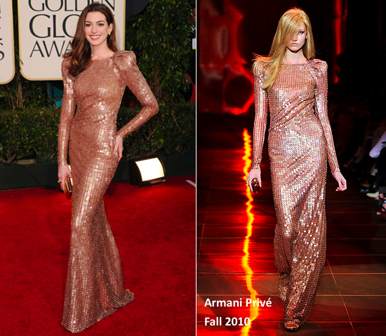 Anne Hathaway Golden Globes Dress Back. wallpaper Anne Hathaway 2010